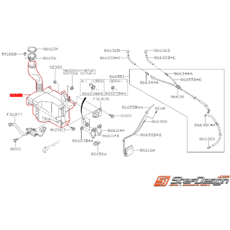 Bocal lave-glace origine SUBARU WRX/STI 08-10