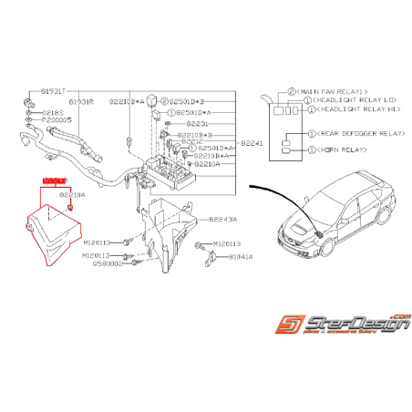 Couvercle supérieur de boite a fusible WRX/STI 08-10