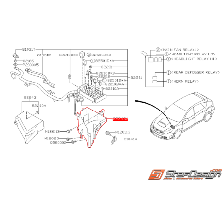 Couvercle inférieur de boite a fusible WRX/STI 08-10