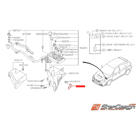 Support de fixation de boite a fusible WRX/STI 08-10