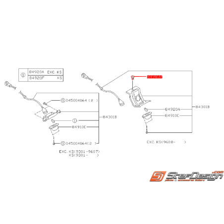 Vis de fixation d'éclairage de plaque GT 99-00