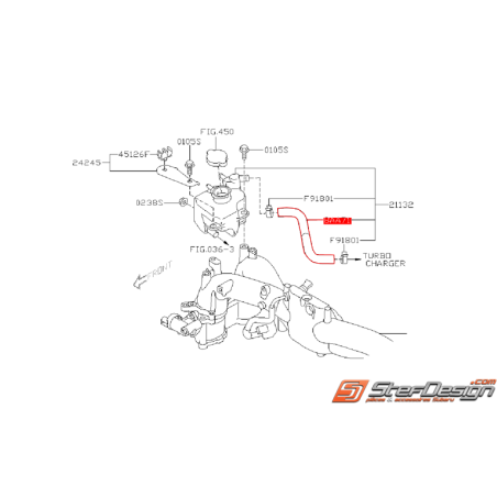 Durite d'eau de turbo origine SUBARU STI 08-16