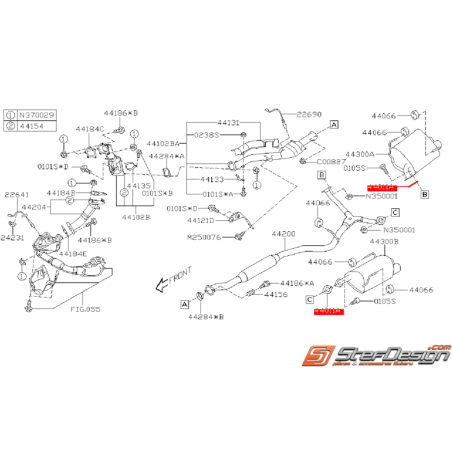 Joint d'échappement terminal SUBARU STI 15-19