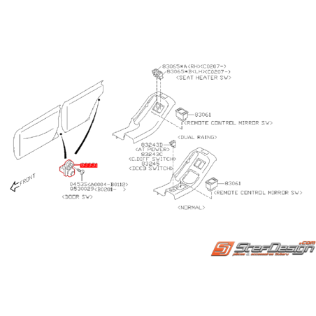 Contacteur de porte SUBARU WRX/STI 01-14