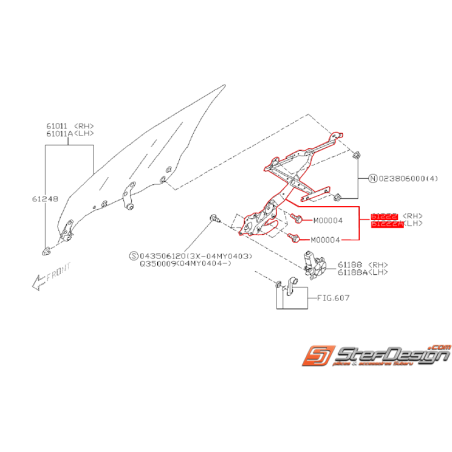 Mécanisme lève-vitre SUBARU WRX/STI 01-07