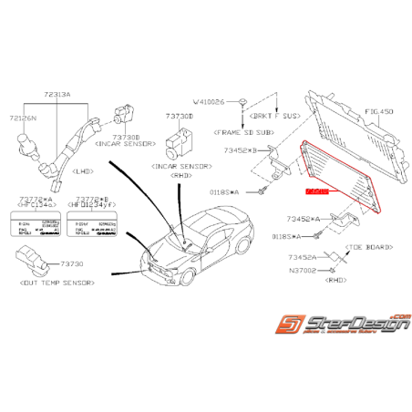 Condenseur de climatisation SUBARU BRZ / TOYOTA GT 86