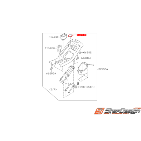 Cache contacteur de console centrale SUBARU WRX/STI 01-07