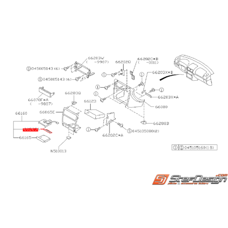 Conteneur de cendrier origine SUBARU GT 98-00