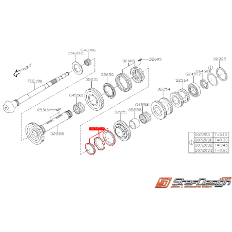 Synchro de 2ème boite 6 vitesses SUBARU STI 08-14