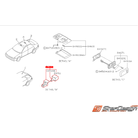 Éclairage de coffre origine SUBARU GT 95-00