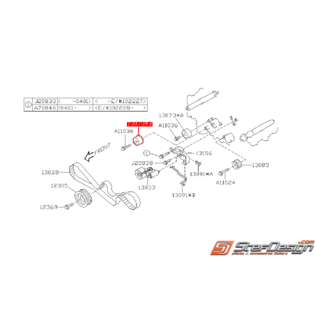 Galet tendeur de courroie origine SUBARU LEGACY 2004