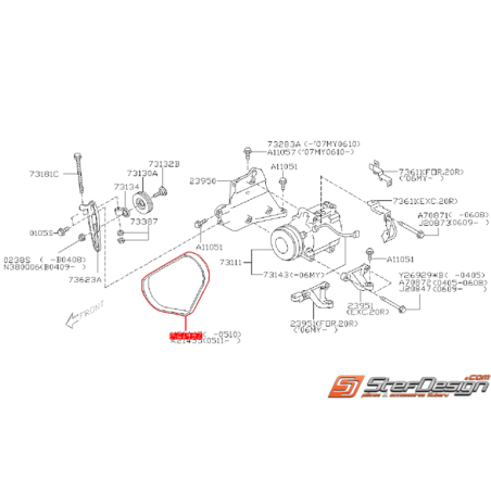 Courroie de climatisation origine SUBARU LEGACY 2004