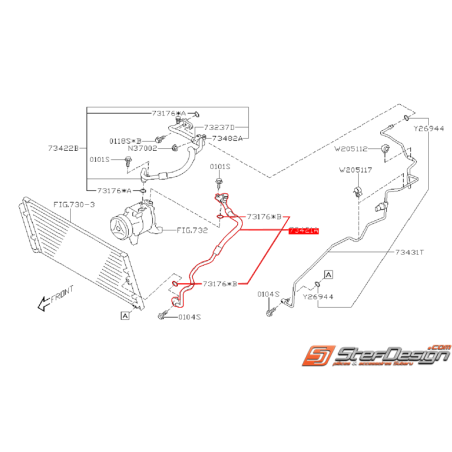 Durite de climatisation radiateur/compresseur SUBARU BRZ / TOYOTA GT 86  