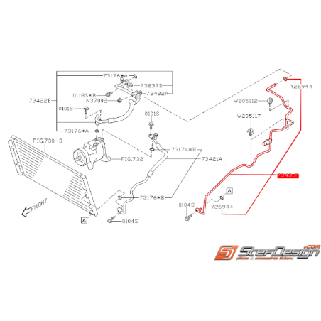 Durite rigide de climatisation SUBARU BRZ / TOYOTA GT 86