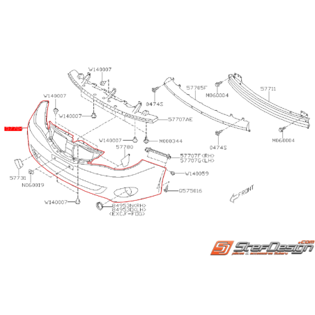 Pare choc avant origine SUBARU WRX 08-11 et Diesel