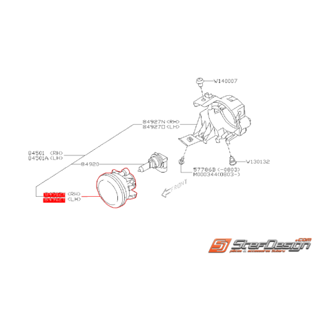 Optique anti brouillard avant origine SUBARU WRX 2008 Diesel