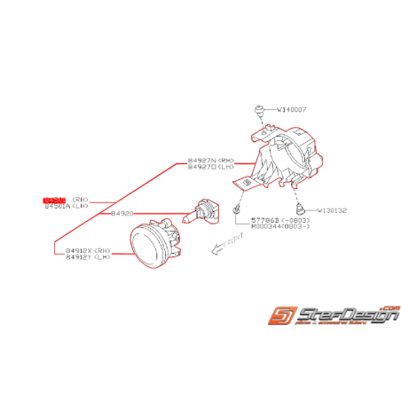 Anti-brouillard complet avant SUBARU WRX 2008 Diesel