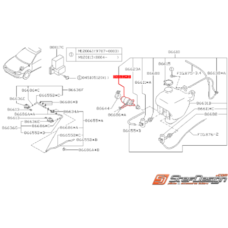 Pompe lave phare origine SUBARU GT 99-00