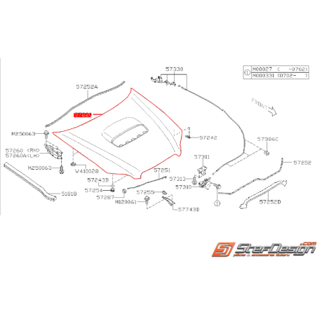 Capot origine SUBARU LEGACY 2004