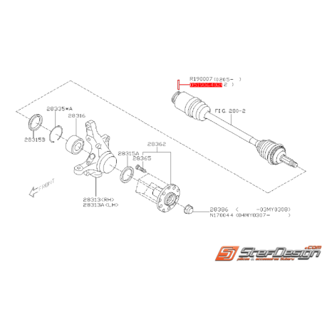 Goupille de cardan origine SUBARU WRX 01-05 et STI 03-05