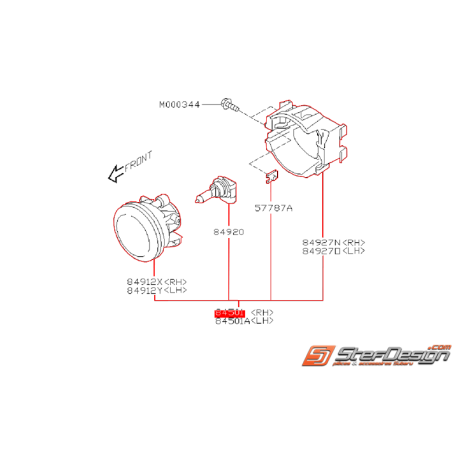 Anti-brouillard complet origine SUBARU STI 11-14