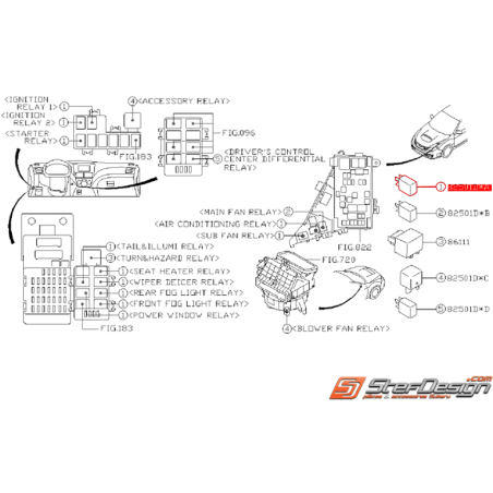 Relais de feu anti-brouillard avant et arrière SUBARU WRX/STI 08-14