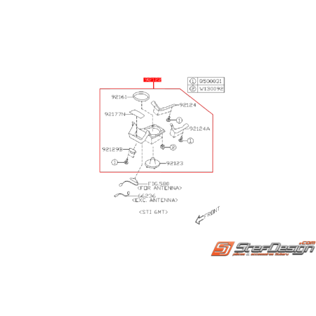 Entourage plastique de levier de vitesse SUBARU STI 2015