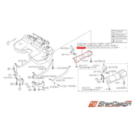 Tôle pare chaleur de réservoir de carburant WRX/STI 03-07