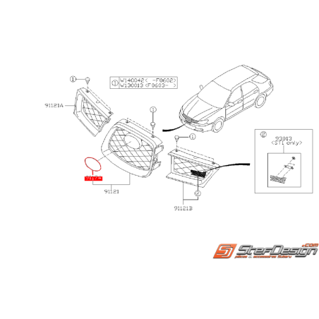 Logo de calandre SUBARU WRX/STI 06-07