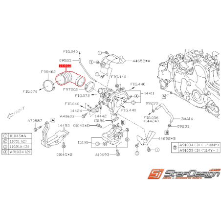 Coude boite a air/turbo origine SUBARU WRX 2008 Diesel