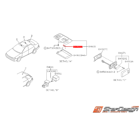 Ampoule de plafonnier SUBARU GT 1995-2000