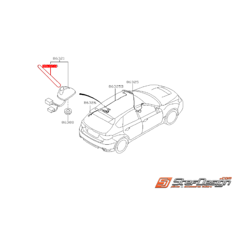 Antenne origine SUBARU WRX/STI 08-14