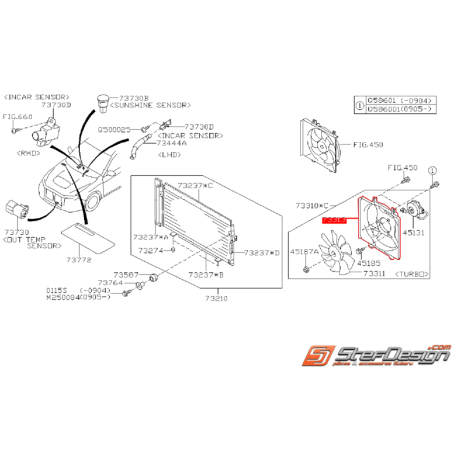 Buse de ventilateur de climatisation SUBARU WRX/STI 08-14