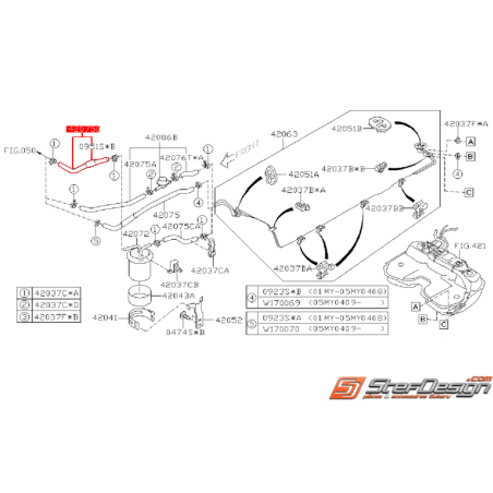 Durite d'arrivée de carburant SUBARU WRX/STI 01-02