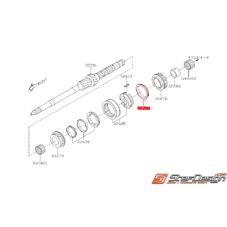 Bague de synchro 4ème/5ème/6ème boite 6 SUBARU STI 01-14