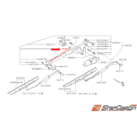 Tige d'essuie glace avant SUBARU FORESTER 2002