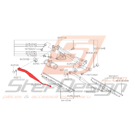 Bras d’essuie glace STI 2003 RHD (conduite à droite)