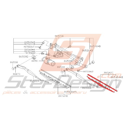 Balais d’essuie glace WRX/STI 2003-2007 RHD (conduite à droite)