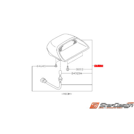 Troisième feu stop noir origine SUBARU STI 11-14