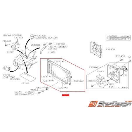 Condenseur de climatisation SUBARU STI 2011-2014