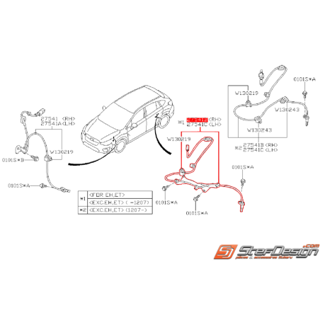 Capteur abs arrière origine SUBARU XV 2012-2013