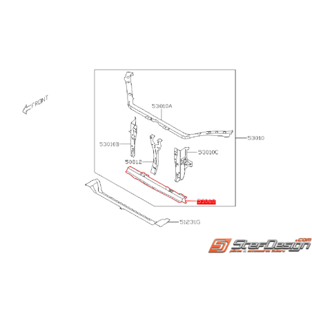 Traverse support de radiateur origine SUBARU WRX/STI 08-14