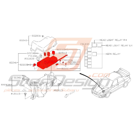 Boite à fusibles pour impreza WRX/STI 2006-2007 