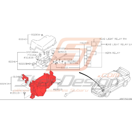 Couvercle inférieure de boite à fusible pour impreza WRX/STI 2006-2007