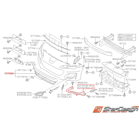 Support de pare choc avant origine SUBARU BRZ 2017-2018