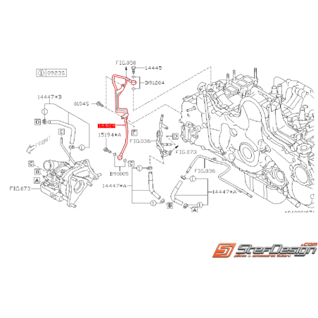 Durite d'alimentation d'huile de turbo SUBARU WRX 2009 Diesel