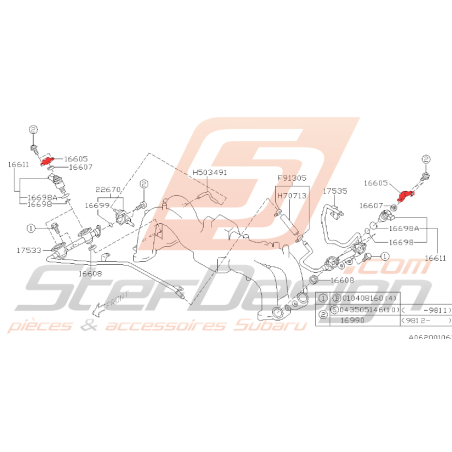 Couvercle fixation injecteur impreza GT 1999-2000