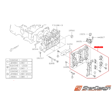 Couvercle d'arbres à cames (côté droit) SUBARU BRZ / TOYOTA GT 86 (Boite auto) 