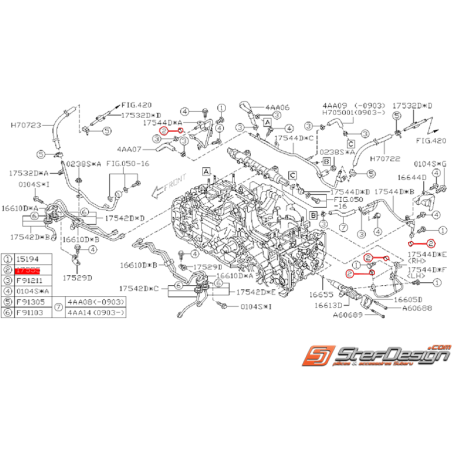 Joint cuivre d'étanchéité de retour de carburant SUBARU IMPREZA 2008 Diesel