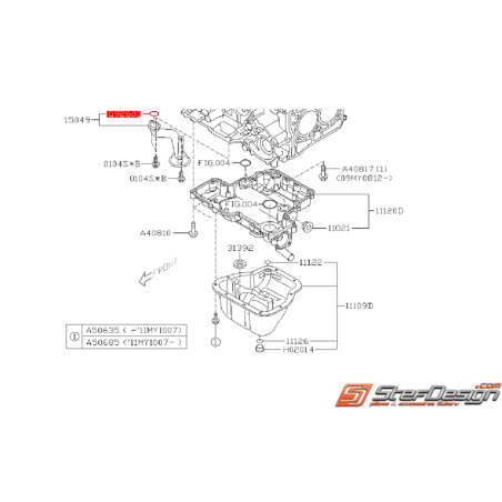 Joint torique de crépine origine SUBARU IMPREZA 2008 Diesel